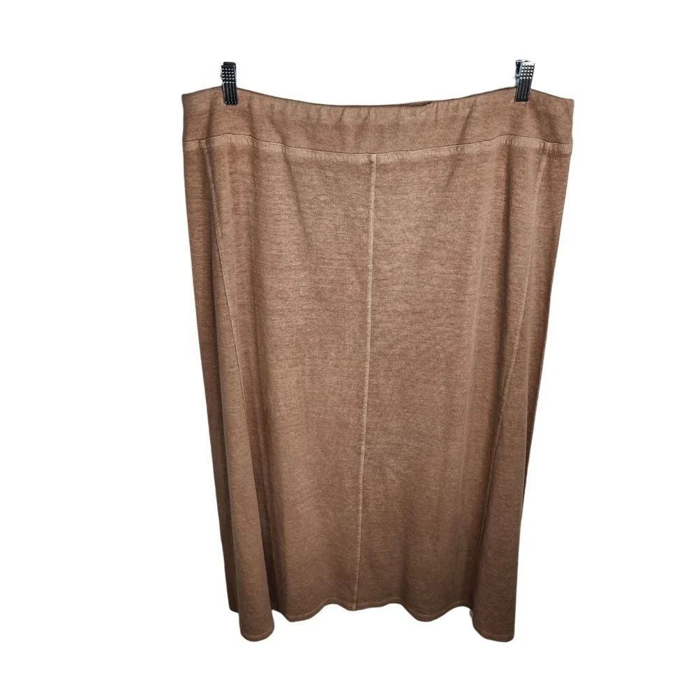Poetry Maxi Skirt Womens Size 18‎ Knit A-Line Hemp Cotton Garment Dyed Pink Clay - Picture 2 of 14